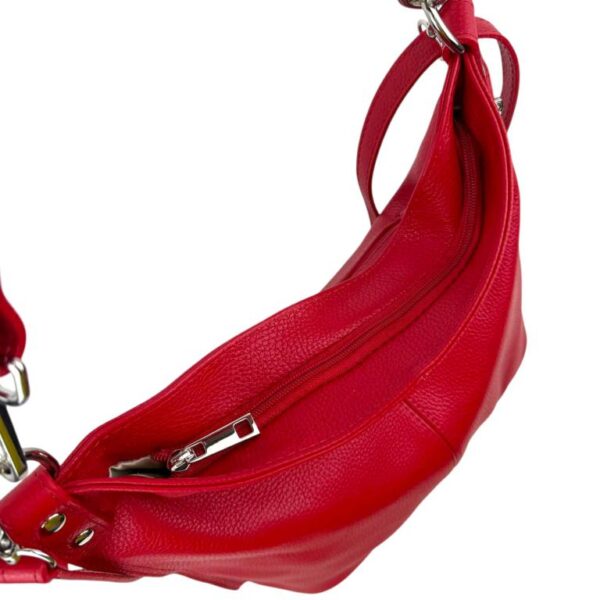 Bolso de Hombro Tipo Hobo en Piel Italiana con Bolsillo Frontal Vertical y Asa Extraíble para Mujer - Imagen 20