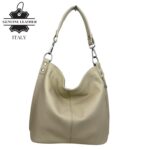 Bolso de Hombro Tipo Hobo en Piel Italiana con Bolsillo Frontal Vertical y Asa Extraíble para Mujer - Imagen 13