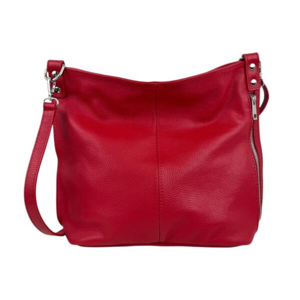 Bolso de Hombro Tipo Hobo en Piel Italiana con Bolsillo Frontal Vertical y Asa Extraíble para Mujer - Imagen 19