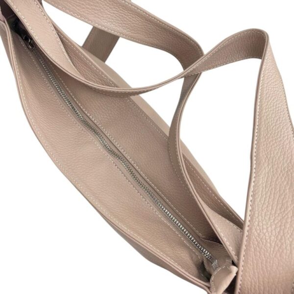 Bolso-Mochila de Piel Italiana con Asas Anchas, Bolsillo Trasero y Cremallera para Mujer - Imagen 6