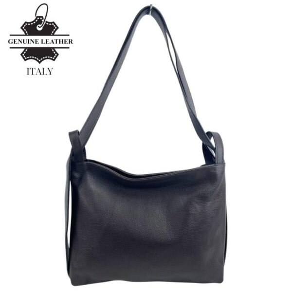 Bolso-Mochila Pequeño en Piel Italiana con Bolsillo Interno y Cierre de Cremallera para Mujer - Imagen 3