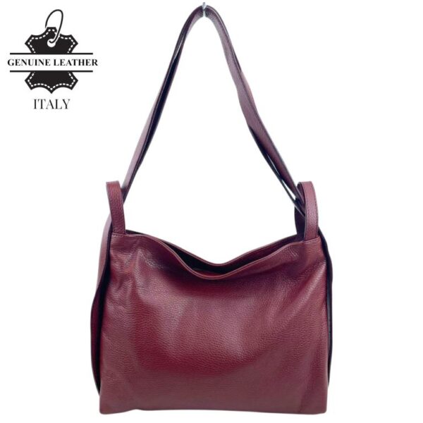 Bolso-Mochila Pequeño en Piel Italiana con Bolsillo Interno y Cierre de Cremallera para Mujer - Imagen 8