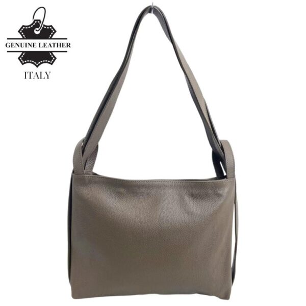 Bolso-Mochila Pequeño en Piel Italiana con Bolsillo Interno y Cierre de Cremallera para Mujer - Imagen 5