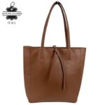 Bolso de Mano en Piel Italiana para Mujer con Asas Cortas, Cierre de Cremallera y Bolsillo Interno - Imagen 14