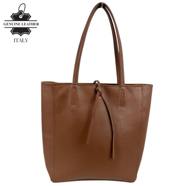 Bolso de Mano en Piel Italiana para Mujer con Asas Cortas, Cierre de Cremallera y Bolsillo Interno - Imagen 14