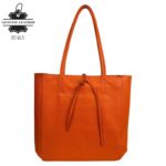 Bolso de Mano en Piel Italiana para Mujer con Asas Cortas, Cierre de Cremallera y Bolsillo Interno