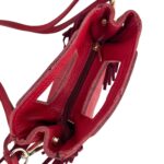 Bolso de Mano Compacto en Piel Italiana con Flecos Decorativos, Gran Calidad y Cremallera para Mujer - Imagen 7