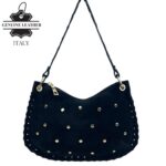 Bolso de Mano semiredonda en Piel Serraje con Tachuelas mujer - Imagen 5