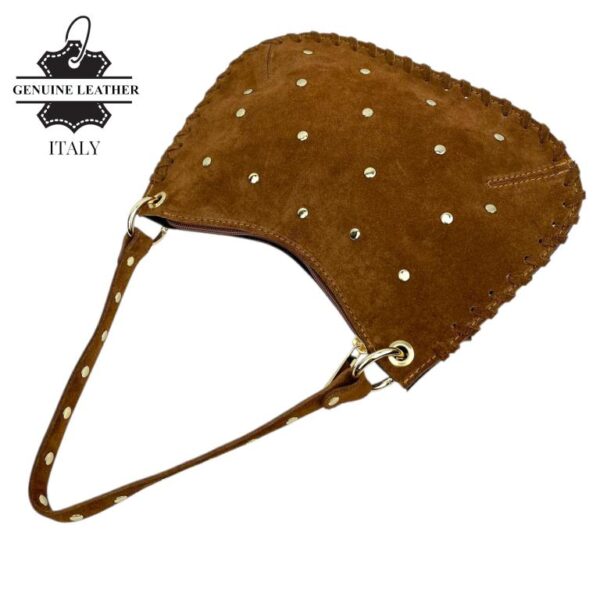 Bolso de Mano semiredonda en Piel Serraje con Tachuelas mujer - Imagen 11