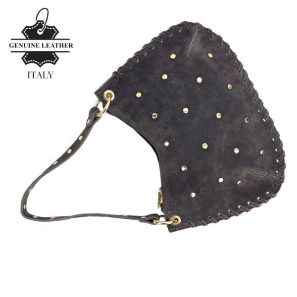 Bolso de Mano semiredonda en Piel Serraje con Tachuelas mujer - Imagen 8