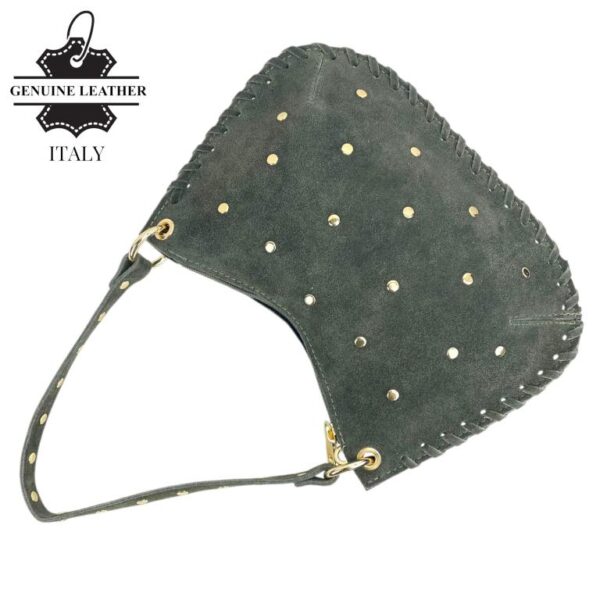 Bolso de Mano semiredonda en Piel Serraje con Tachuelas mujer - Imagen 9