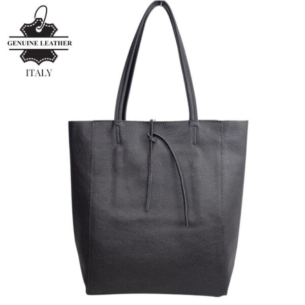 Bolso Shopper Universitario en Piel Italiana con 2 Asas y Bolsillo Interno para Mujer - Imagen 3
