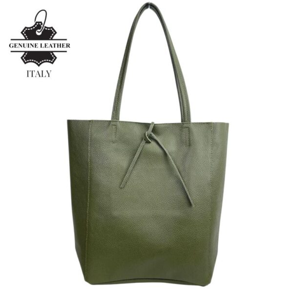 Bolso Shopper Universitario en Piel Italiana con 2 Asas y Bolsillo Interno para Mujer - Imagen 9