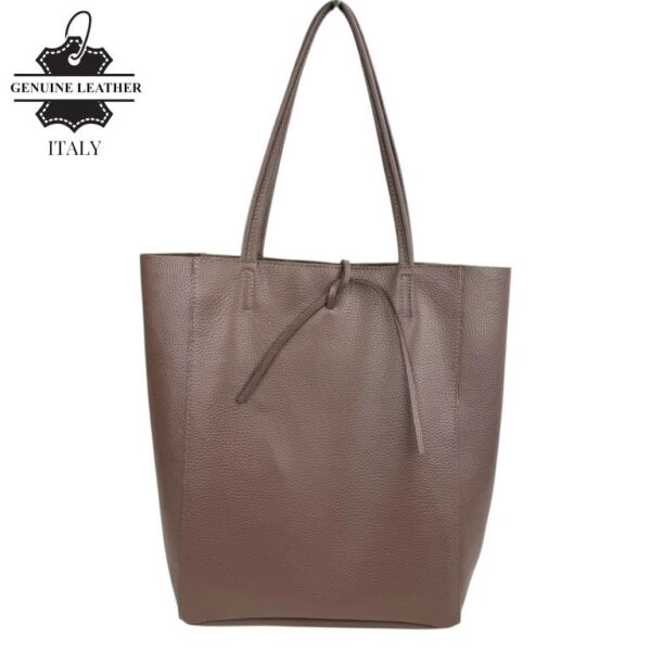 Bolso Shopper Universitario en Piel Italiana con 2 Asas y Bolsillo Interno para Mujer - Imagen 6