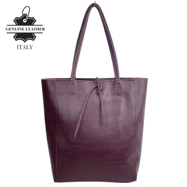 Bolso Shopper Universitario en Piel Italiana con 2 Asas y Bolsillo Interno para Mujer - Imagen 2