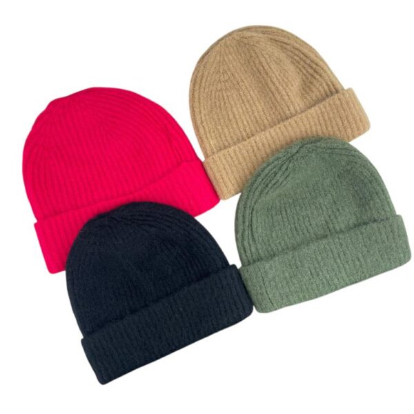 Gorro Italiano para Mujer de Alpaca con Colores Lisos, Gran Calidad e Ideal para Regalo-2- Mayorista España