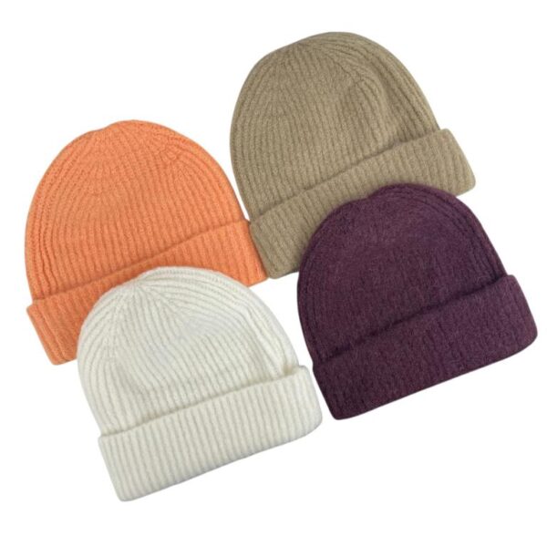 Gorro Italiano para Mujer de Alpaca con Colores Lisos, Gran Calidad e Ideal para Regalo-3- Mayorista España