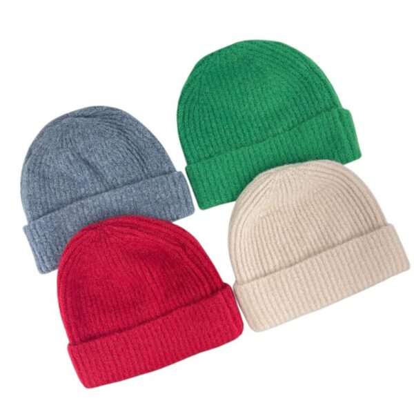 Gorro Italiano para Mujer de Alpaca con Colores Lisos, Gran Calidad e Ideal para Regalo-4- Mayorista España