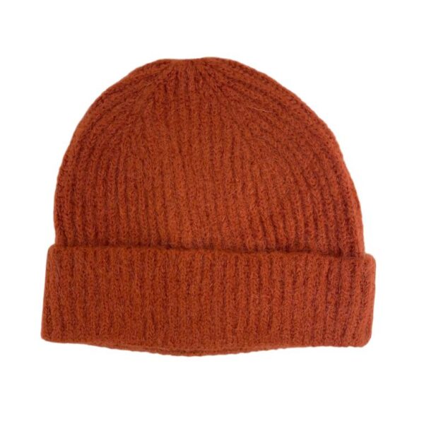 Gorro Italiano para Mujer de Alpaca con Colores Lisos, Gran Calidad e Ideal para Regalo-Frontal- Mayorista España