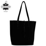 Bolso de Hombro tipo Tote en Serraje Italiano con Cuerdas, Cremallera y Bolsillo Interno para Mujer - Imagen 4