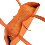 Bolso de Hombro tipo Tote en Serraje Italiano con Cuerdas, Cremallera y Bolsillo Interno para Mujer - Imagen 9