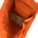 Bolso de Hombro tipo Tote en Serraje Italiano con Cuerdas, Cremallera y Bolsillo Interno para Mujer - Imagen 10