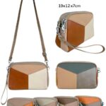 Bolso Bandolera Multicolor de Piel con Diseño Exclusivo y 2 Bolsillos para Mujer