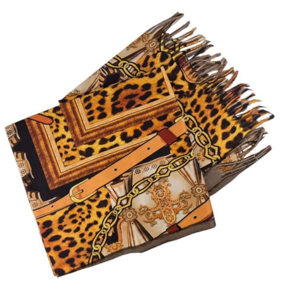 Preciosa Bufanda Reversible de Algodón con Flecos Decorativos y Bonito Diseño para Mujer - Imagen 4