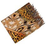 Preciosa Bufanda Reversible de Algodón con Flecos Decorativos y Bonito Diseño para Mujer