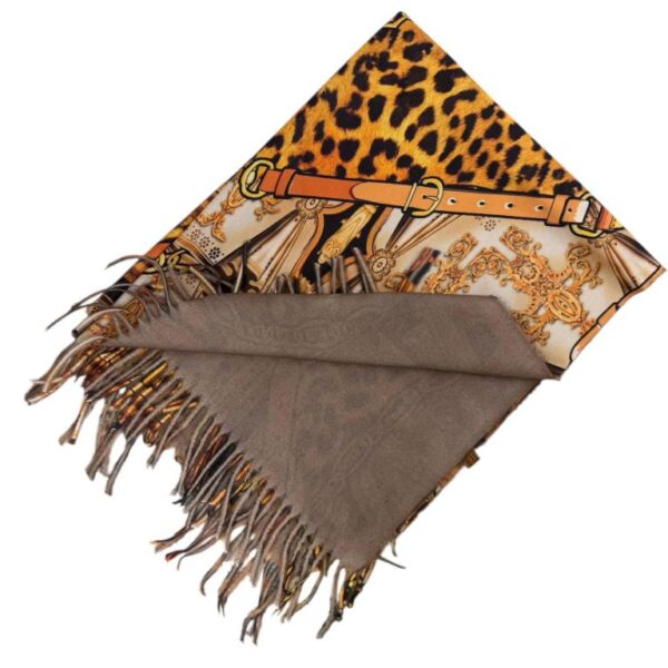 Preciosa Bufanda Reversible de Algodón con Flecos Decorativos y Bonito Diseño para Mujer - Imagen 2