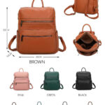 Amplia Mochila Sintética de Mujer con 6 Bolsillos Exteriores y Gran Calidad