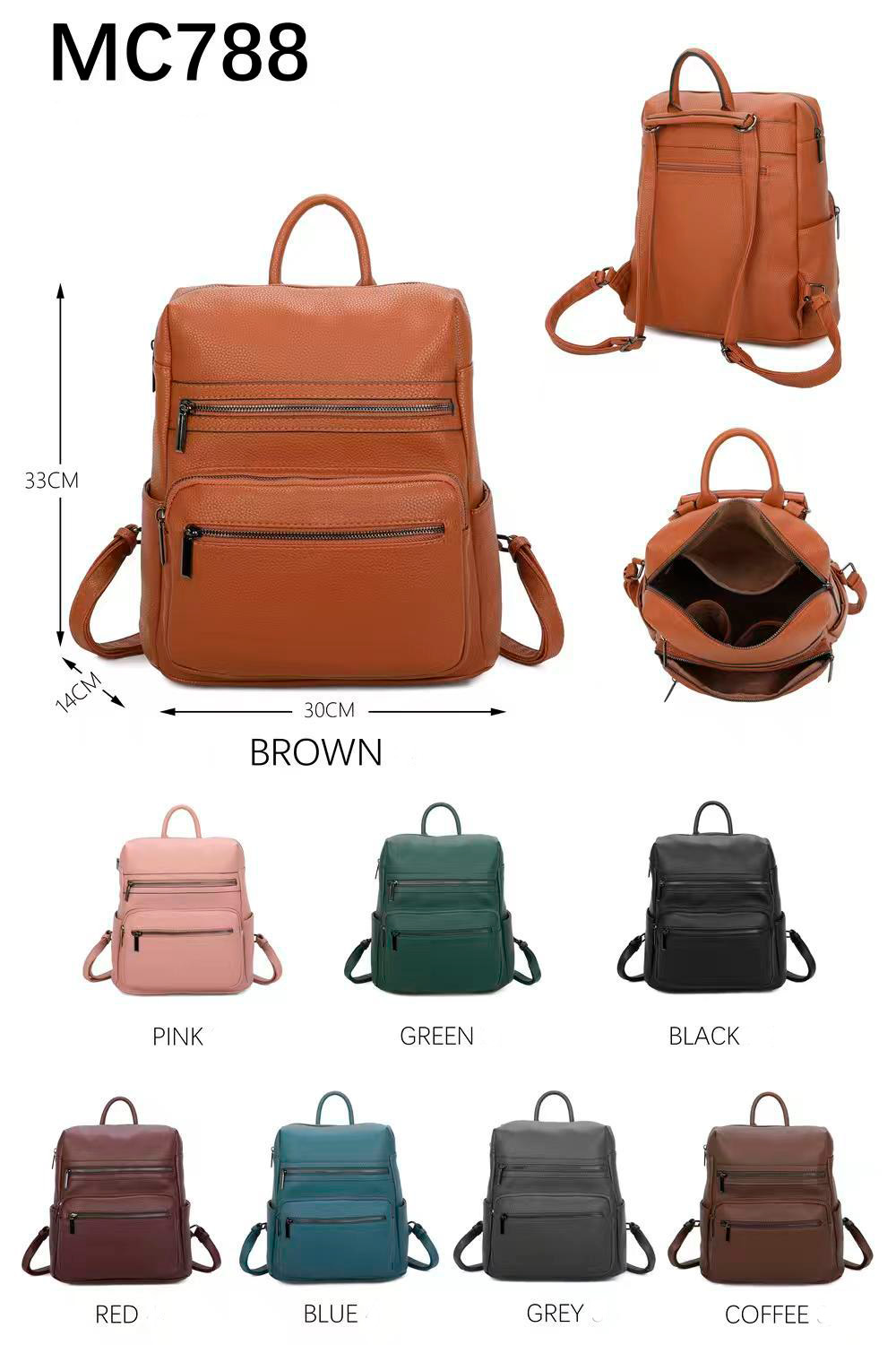 CGMC788-All Amplia Mochila Sintética de Mujer con 6 Bolsillos Exteriores y Gran Calidad - Imagen 1