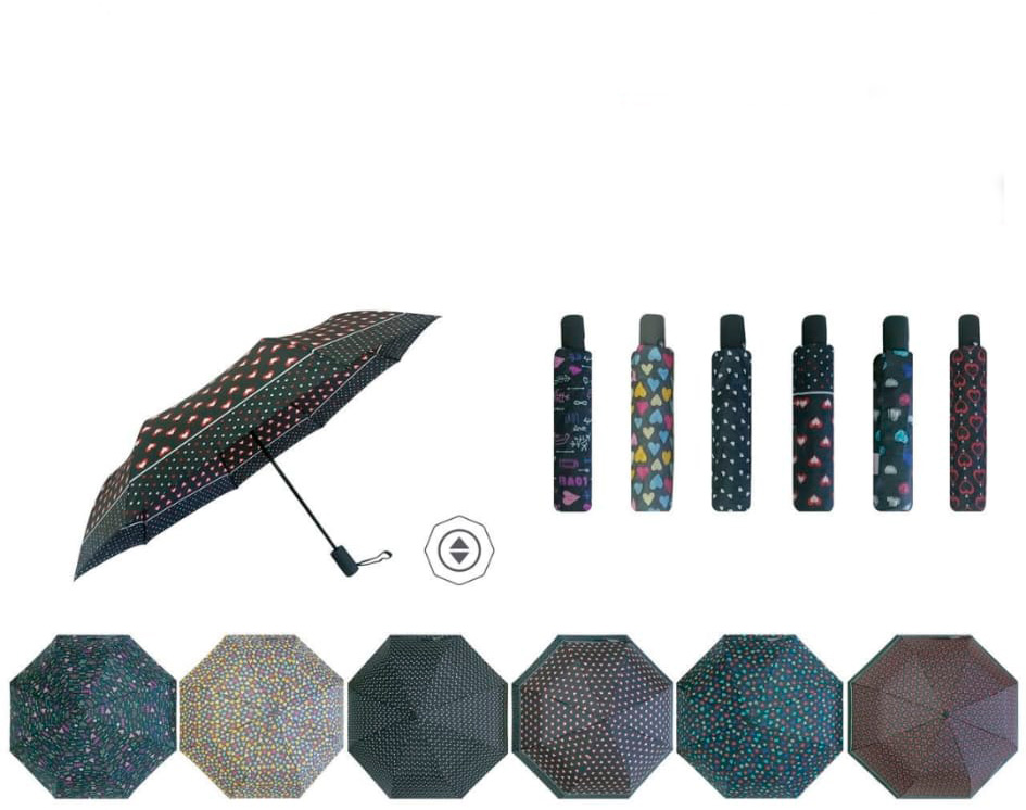 CGPAVI68029-All Alegre Paraguas de Mujer con Apertura Manual, Mango Antideslizante y Precioso Estampado - Imagen 1