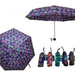 Paraguas Corto de Mujer con Funda, Apertura Manual y Resistente al Viento