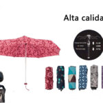 Paraguas Corto de Mujer con Funda, Apertura Manual y Diseño Animado y Colorido