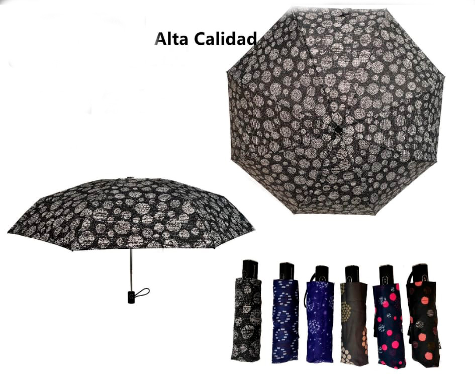 CGPAVI98018-All Paraguas de Alta Calidad con Mango Antideslizante y Bonito Diseño de Círculos para Mujer - Imagen 1