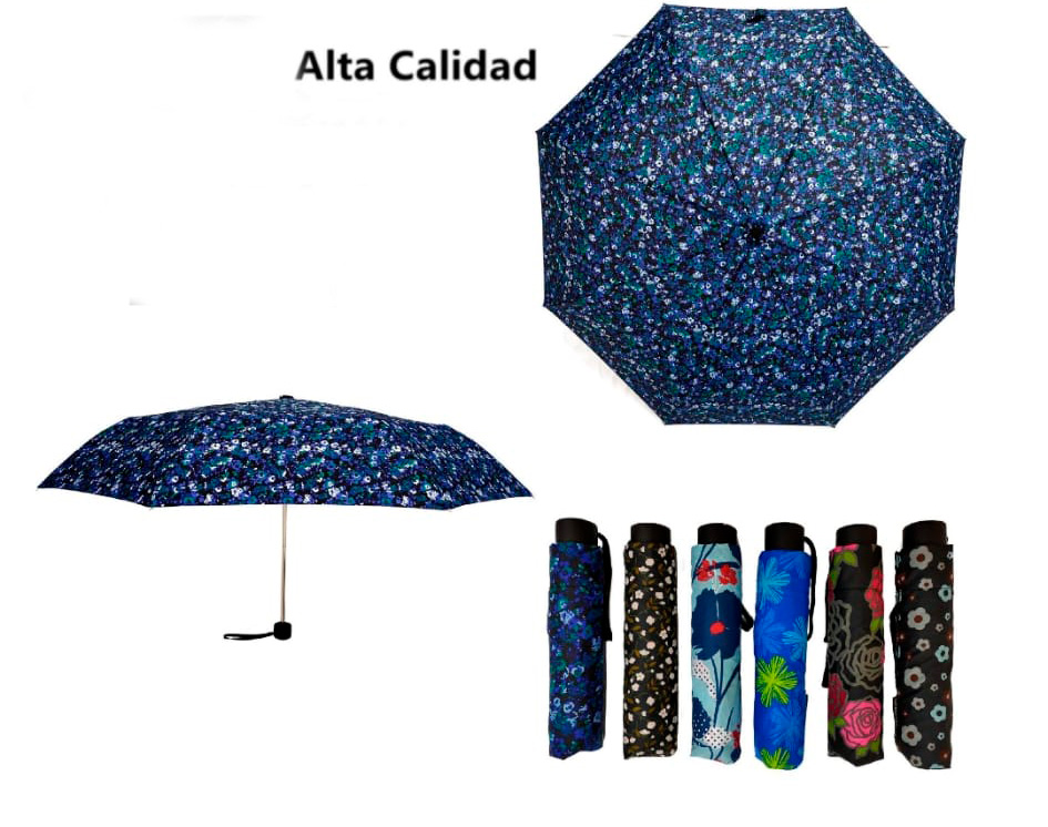 CGPAVI98035-All Paraguas de Alta Calidad con Funda, Diseño Floral y Mango Antideslizante para Mujer - Imagen 1