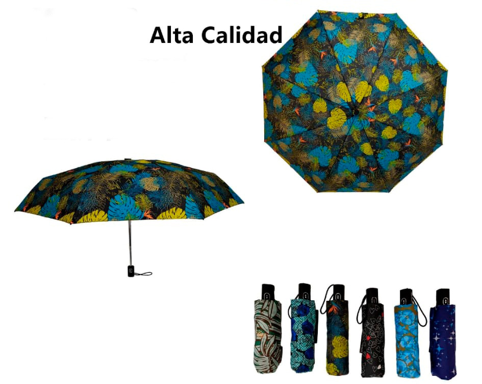 CGPAVI98036-All Paraguas de Alta Calidad con Funda, Mango Antideslizante y Diseño Colorido para Mujer - Imagen 1