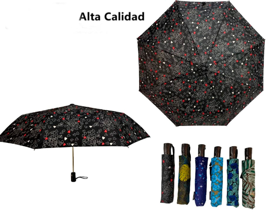 CGPAVI98037-All Paraguas de Alta Calidad con Diseño Colorido, Mango Antideslizante y Funda para Mujer - Imagen 1