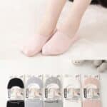 Calcetines Tobilleros de Algodón para Mujer con Suela Antideslizante y Colores Lisos