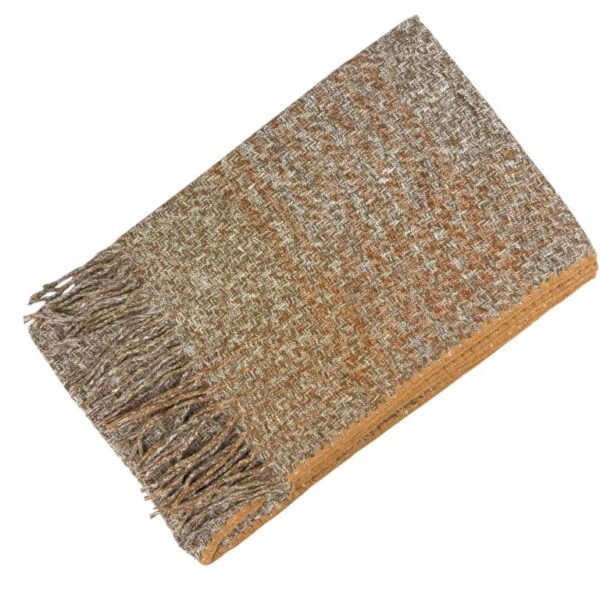 Bufanda de Lana y Cashmere para Mujer con Flecos Decorativos, Diseño Pata de Gallo y Gran Calidad - Imagen 7