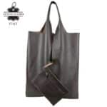 Bolso Shopper Universitario De Piel Italiana con Monedero Extra para Mujer - Imagen 9