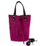 Bolso Ante & Terciopelo reversible con asas de mano y tira bandolera