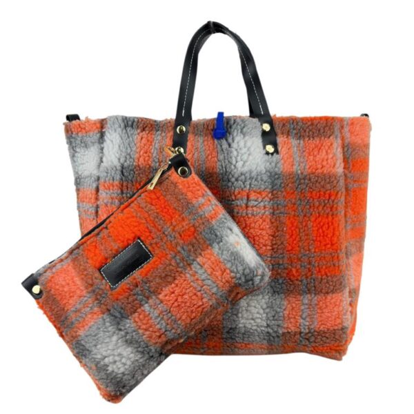 Bolso Shopper de Ante & Terciopelo Reversible Mujer con Bolsito Extra - Imagen 6