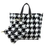 Bolso Shopper de Ante & Terciopelo Reversible Mujer con Bolsito Extra