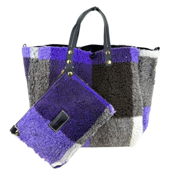 Bolso Shopper de Ante & Terciopelo Reversible Mujer con Bolsito Extra - Imagen 4