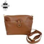 Bolso Bandolera en Piel Italiana con Bolsillo Frontal Bajo Mini Solapa de Botón y Cierre de Cremallera Mujer - Imagen 4