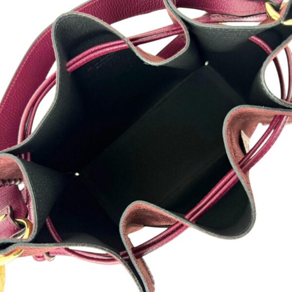 Bolso Bucket en Piel de Serraje con Compartimento Frontal y Cierre de Cuerdas para Mujer-Open- Mayorista España