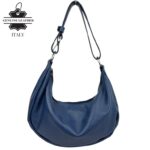 Bolso de Hombro en Piel Italiana con Diseño Medialuna, Bolsillo Trasero y Gran Capacidad Mujer - Imagen 17