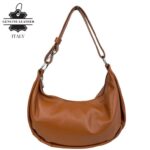 Bolso de Hombro en Piel Italiana con Diseño Medialuna, Bolsillo Trasero y Gran Capacidad Mujer - Imagen 21